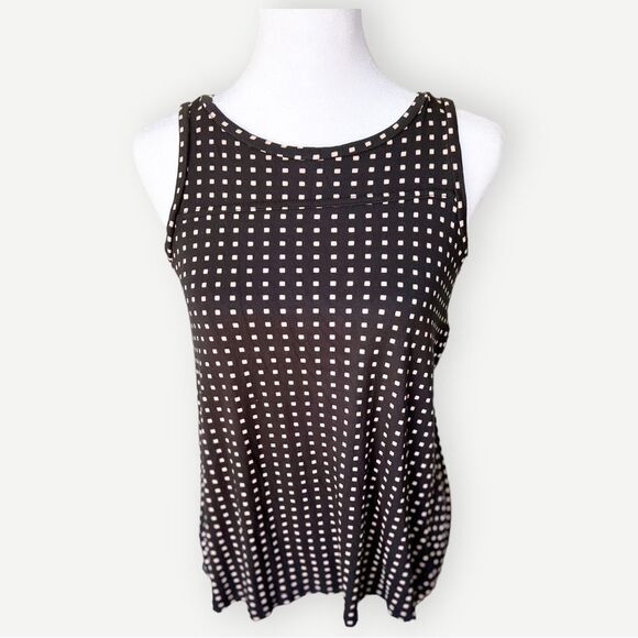 Ann Taylor LOFT Petites Black Polka Dot Pleated Back Shell Blouse. Top. XSP. - Picture 2 of 8